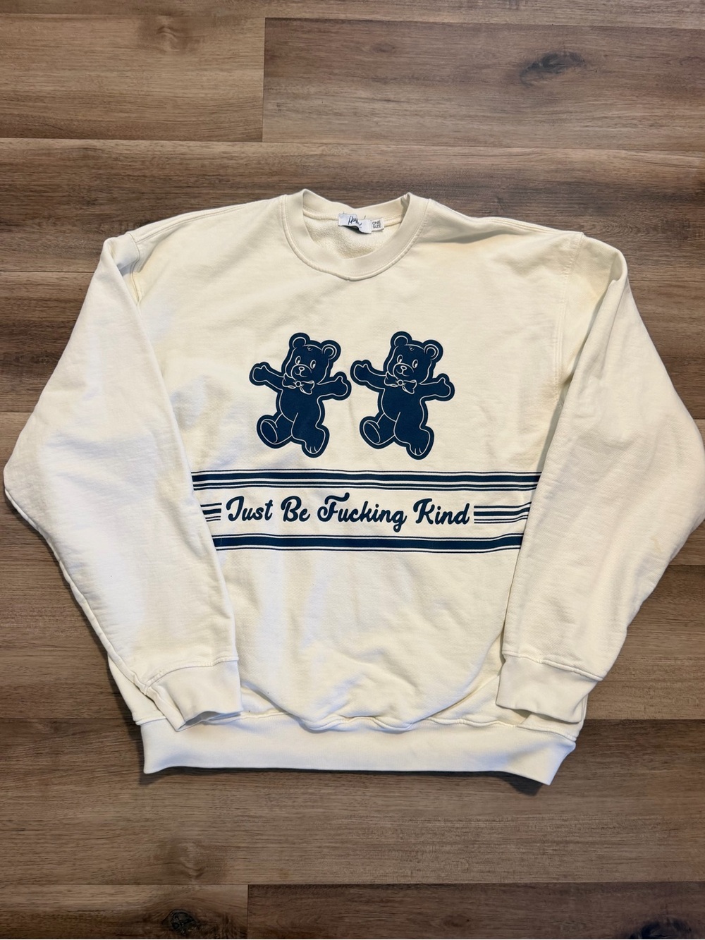 The Mayfair Group Just Be Fucking Kind Sweatshirt Cream Oversized Revolve OS